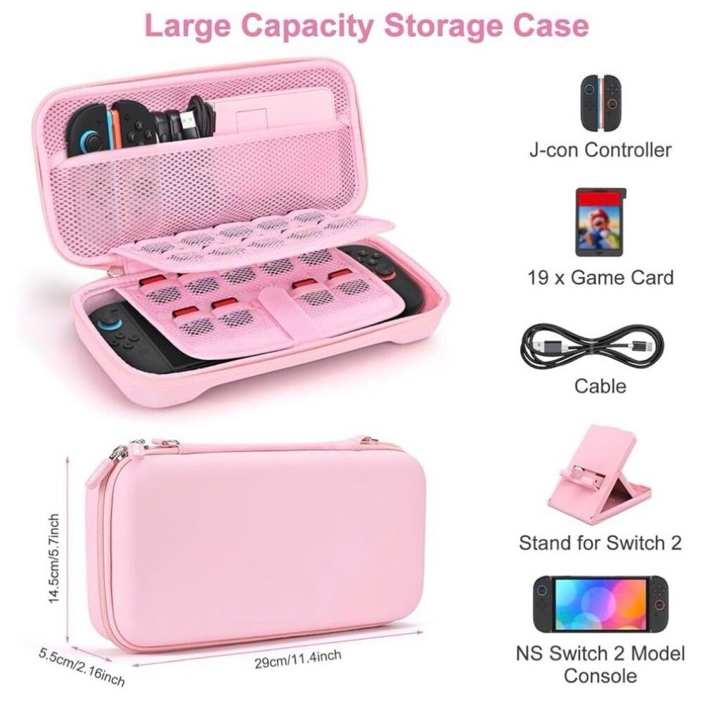Switch 2 Case Compatible with NS Switch 2 (2025), Carrying Case w/ 19 Game Slots - Picture 3 of 8